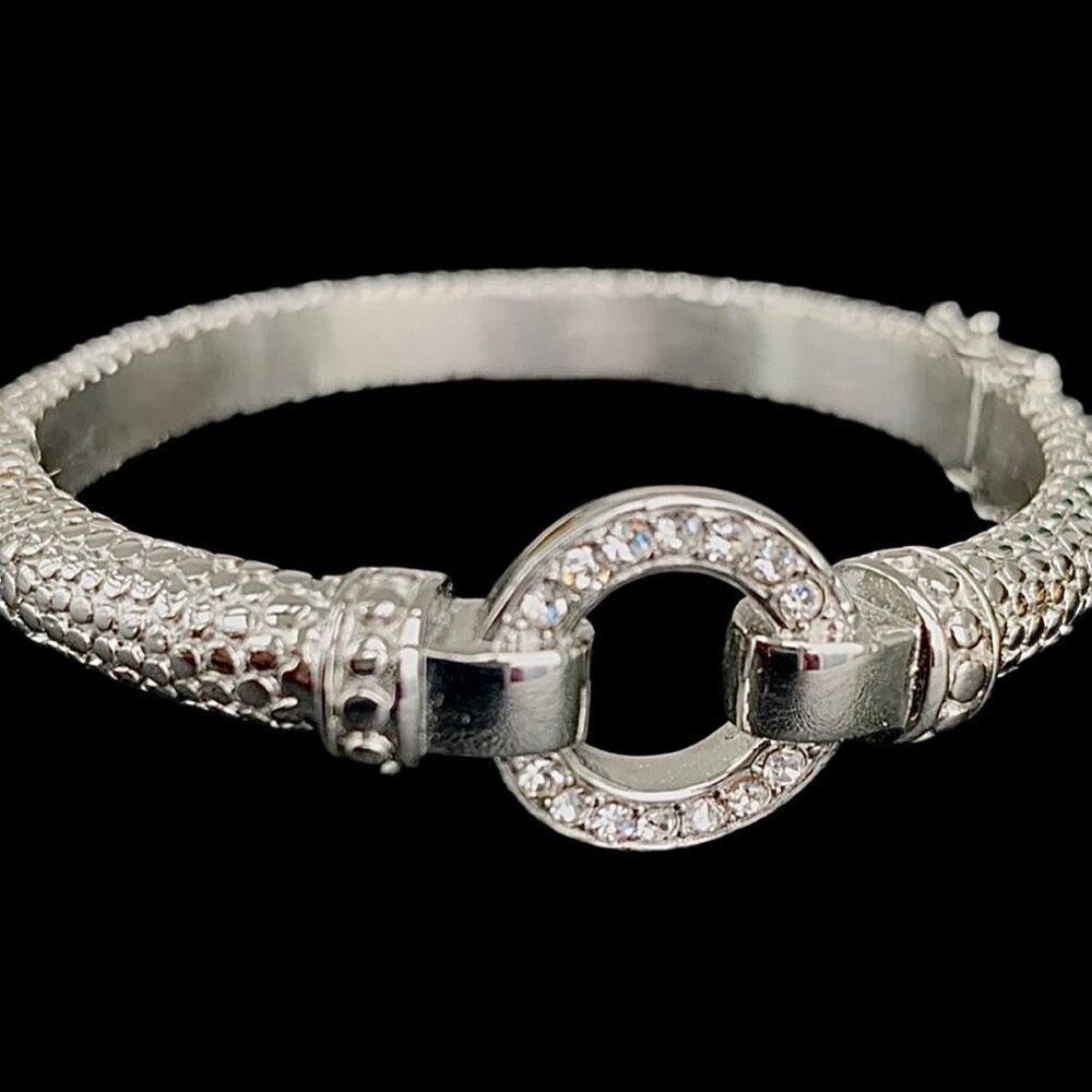 Circle of Light Crystal Hinged Bangle by Willowbird